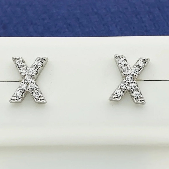 "#925 Sterling Silver CZ Stud Earrings for Women/Girl, US925P1084 - Picture 2 of 7